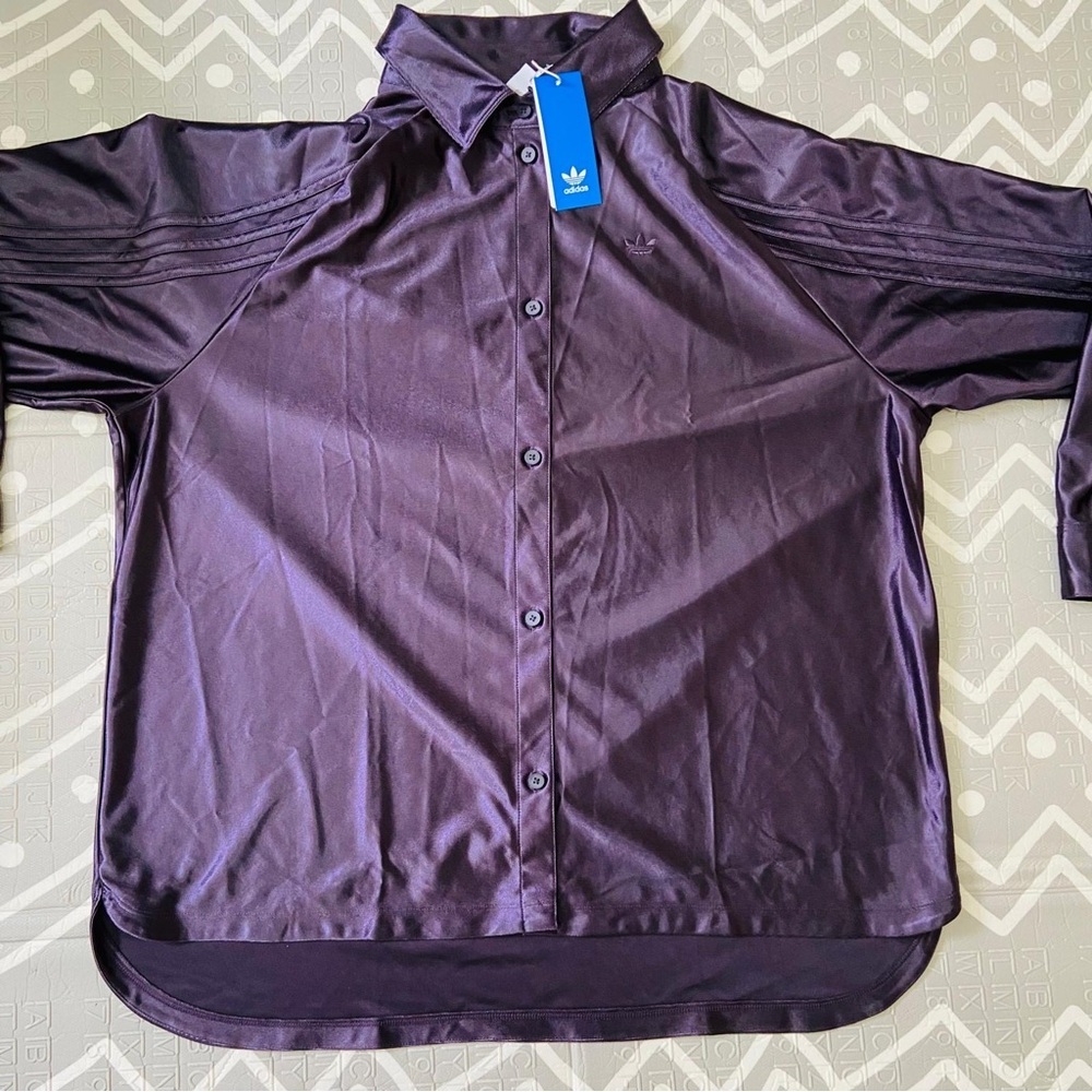 Adidas special edition satin oversized button up shirt - Picture 3 of 7